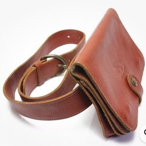 II Bisonte Brown Leather Waist Pouch USED Vintage Rare